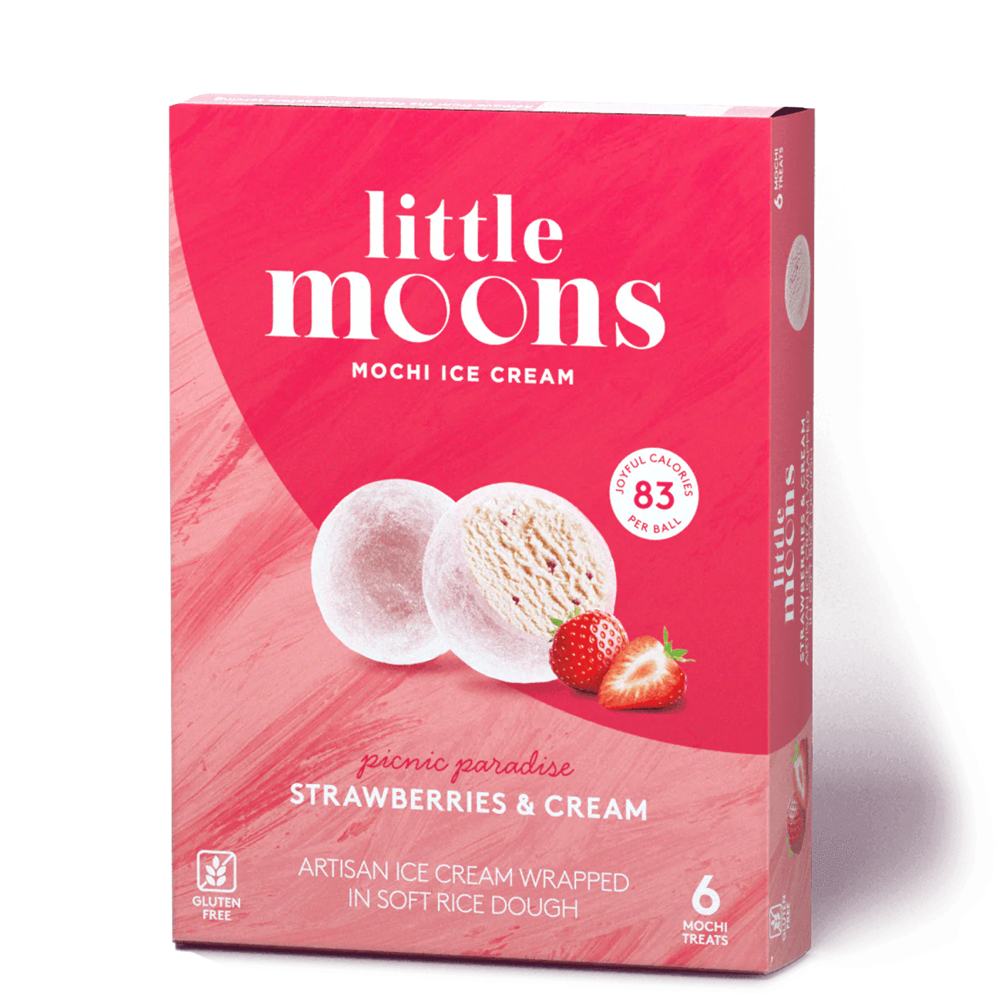 Strawberries & Cream Mochi Ice Cream - Little Moons