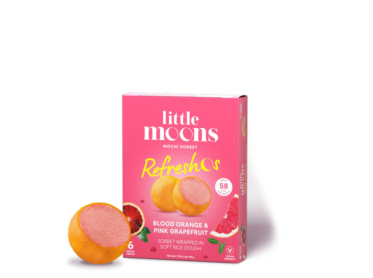 BLOOD ORANGE AND PINK GRAPEFRUIT MOCHI SORBET Little Moons